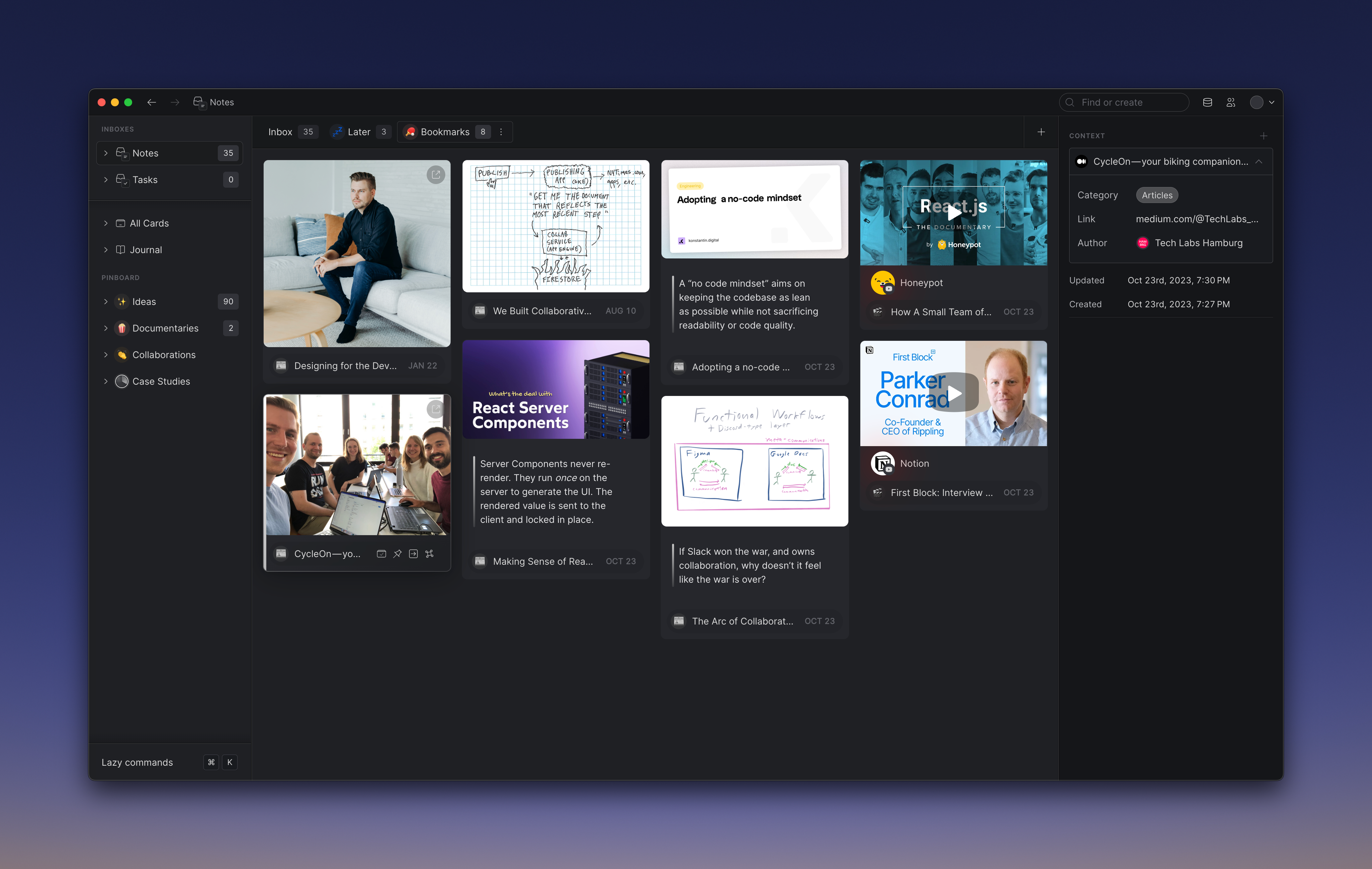 Screenshot of Lazy